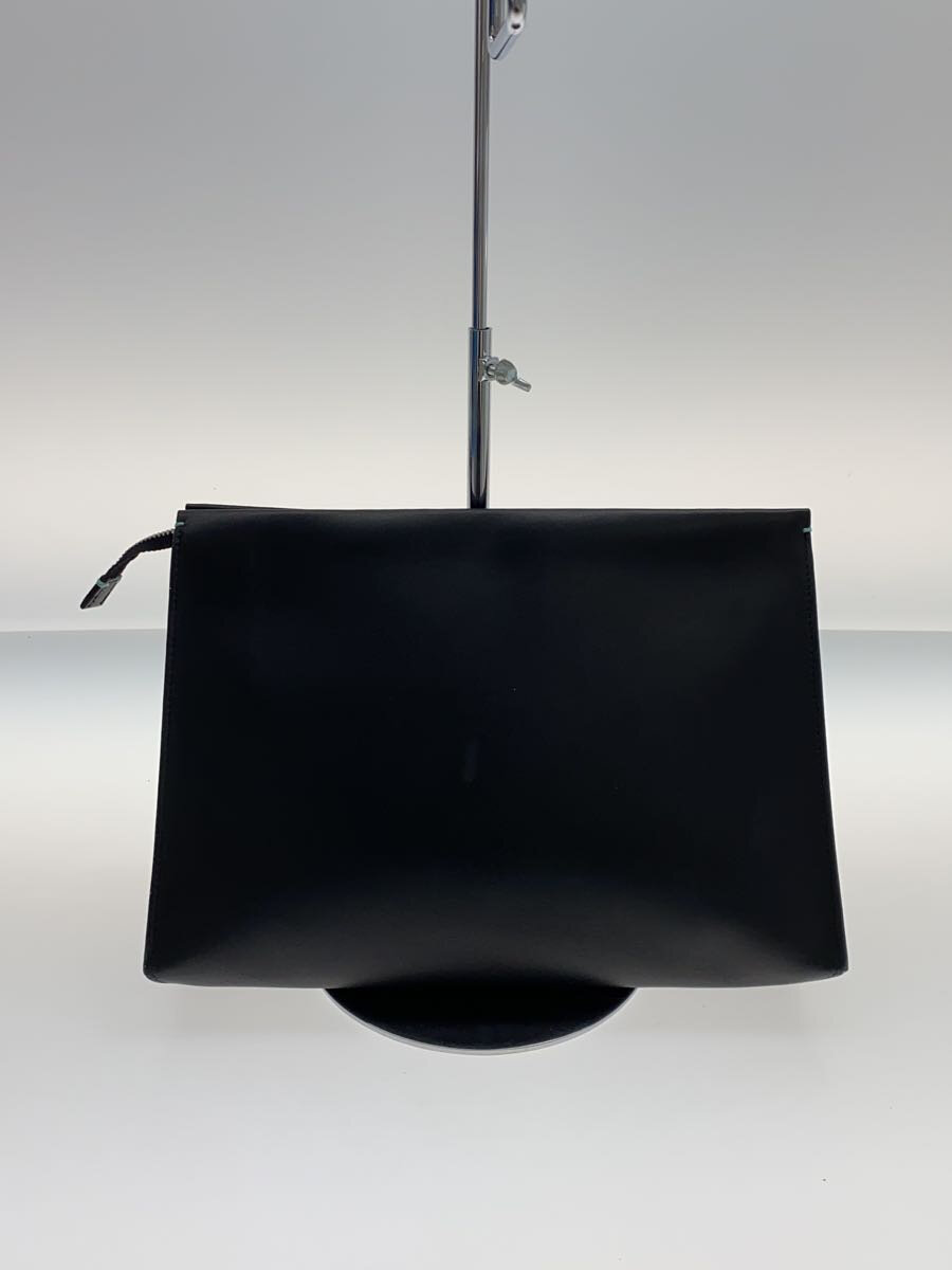 【中古】TIFFANY&Co.◆セカンドバッグ/レザー/BLK/無地【バッグ】