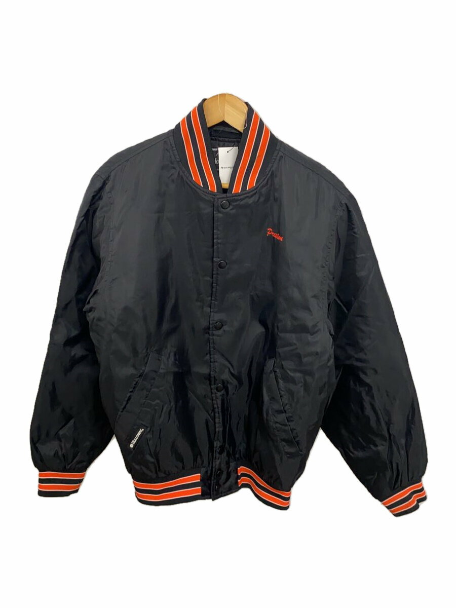 HOLLOWAY◆90s/ZEPHYRS Track Club/スタジャン/S/ナイロン/BLK/袖襟ヨゴレ有//