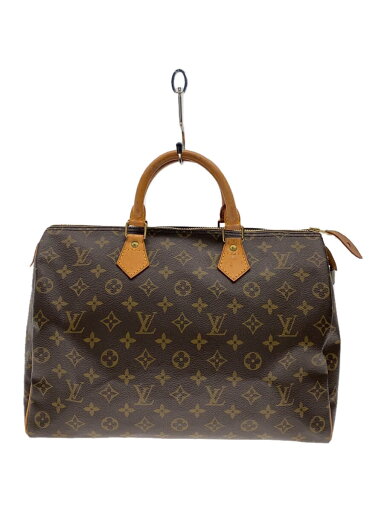 【中古】LOUIS VUITTON◆1)スピーディ35_モノグラム・キャンバス_BRW/PVC/BRW【バッグ】 【中古】LOUIS VUITTON◆1)スピーディ35_モノグラム・キャンバス_BRW/PVC/BRW【バッグ】