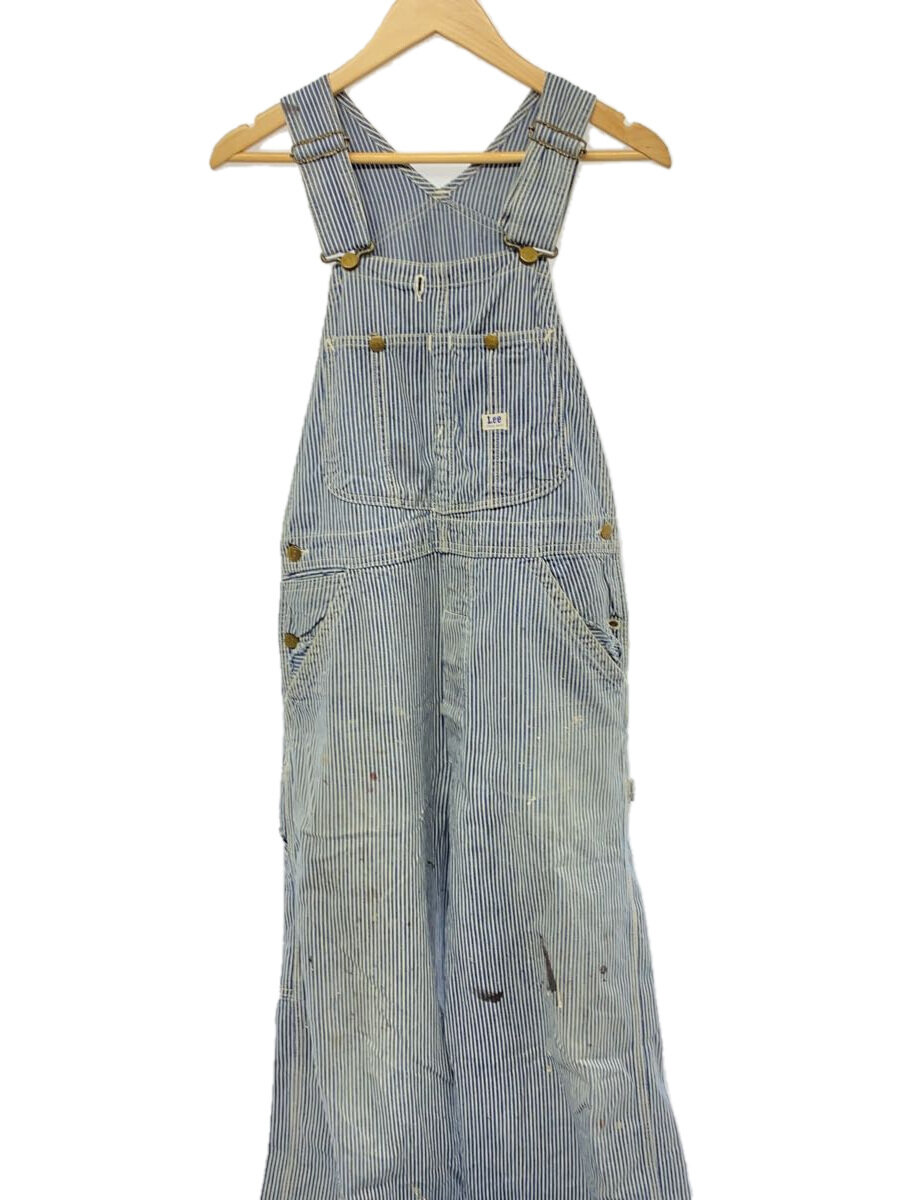 【中古】Lee◆オーバーオール/--/コットン/BLU/ストライプ//【メンズウェア】