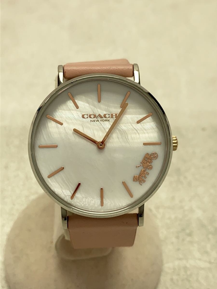 Other - 【中古】COACH◆クォーツ腕時計/アナログ/レザー/ピンク【服飾雑貨他】