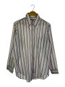 【中古】ARROW◆長袖シャツ/15.5/ポリエステル/WHT/ストライプ【メンズウェア】