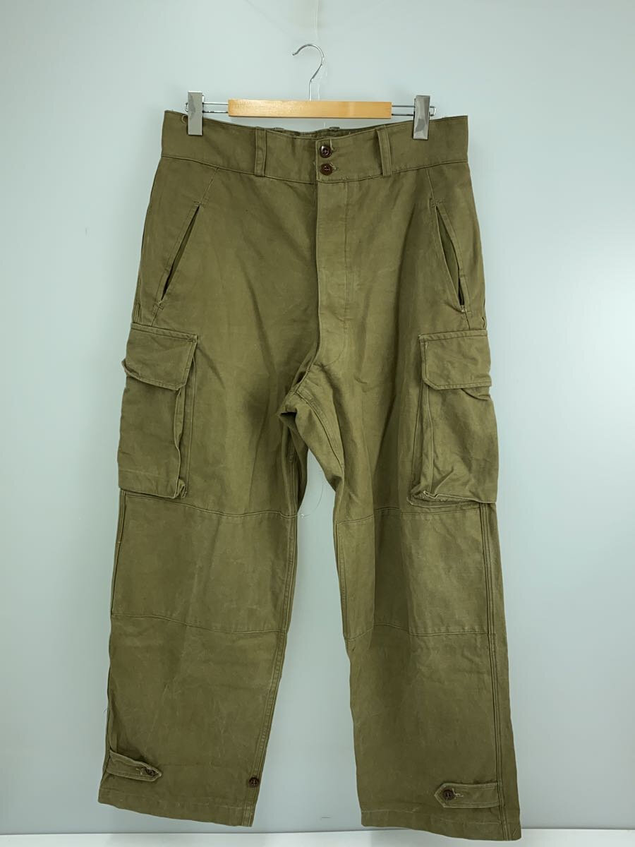 【中古】FRENCH MILITARY◆40s/M-47/前期/サイズ35/カーゴパンツ/3/カーキ/無地/ヴィンテージ【メンズウェア】