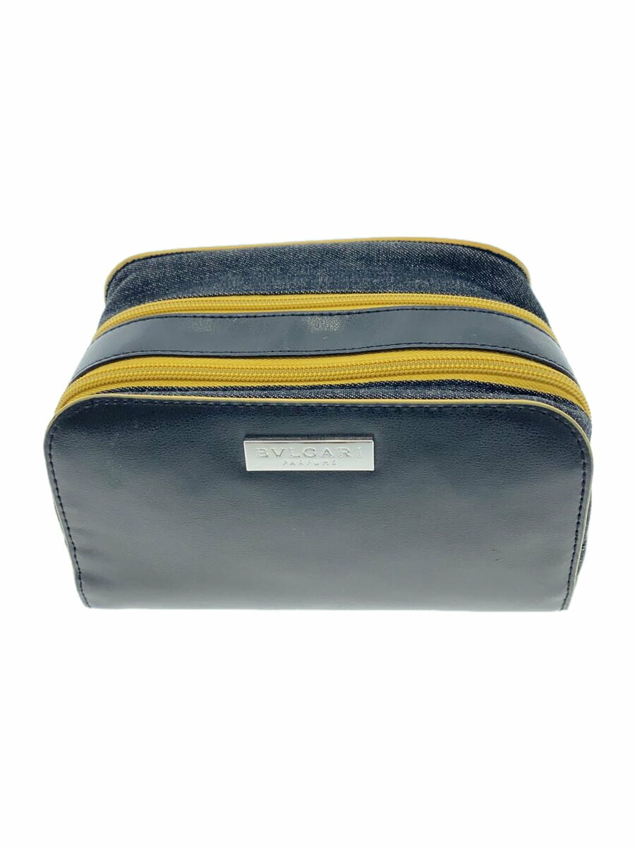 【中古】BVLGARI◆ポーチ/レザー/BLK//【バッグ】