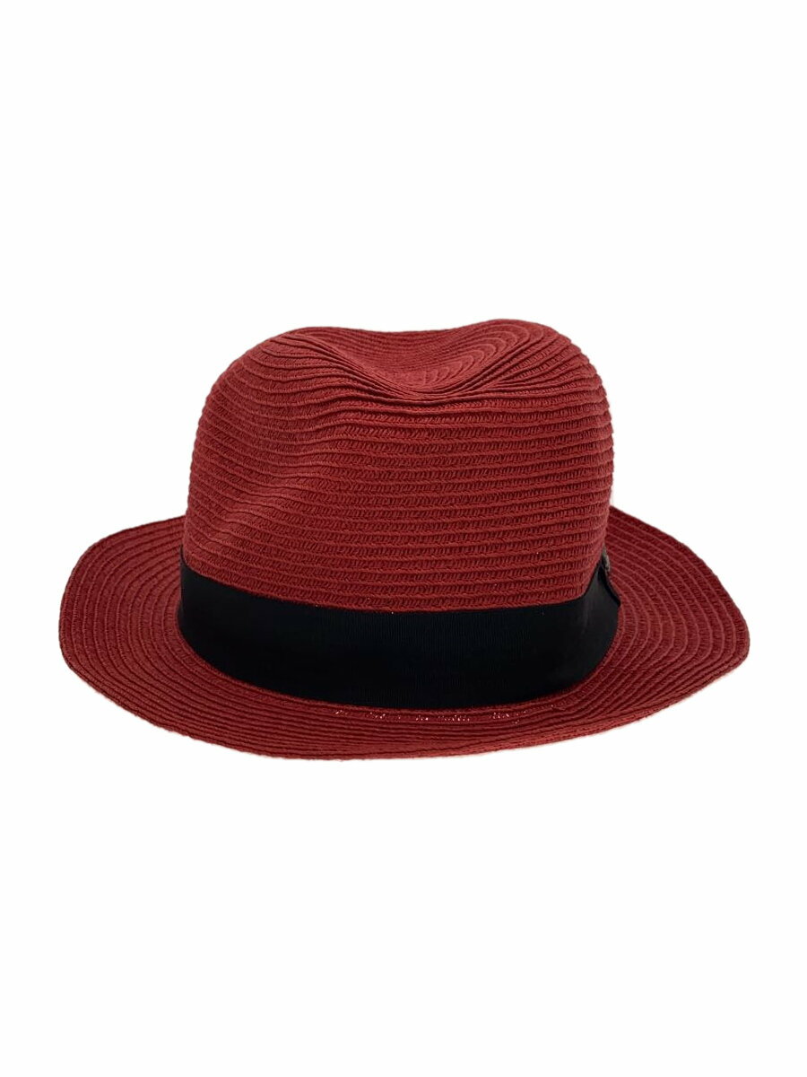 【中古】CHRISTYS◆ハット/--/RED/無地/メンズ【服飾雑貨他】