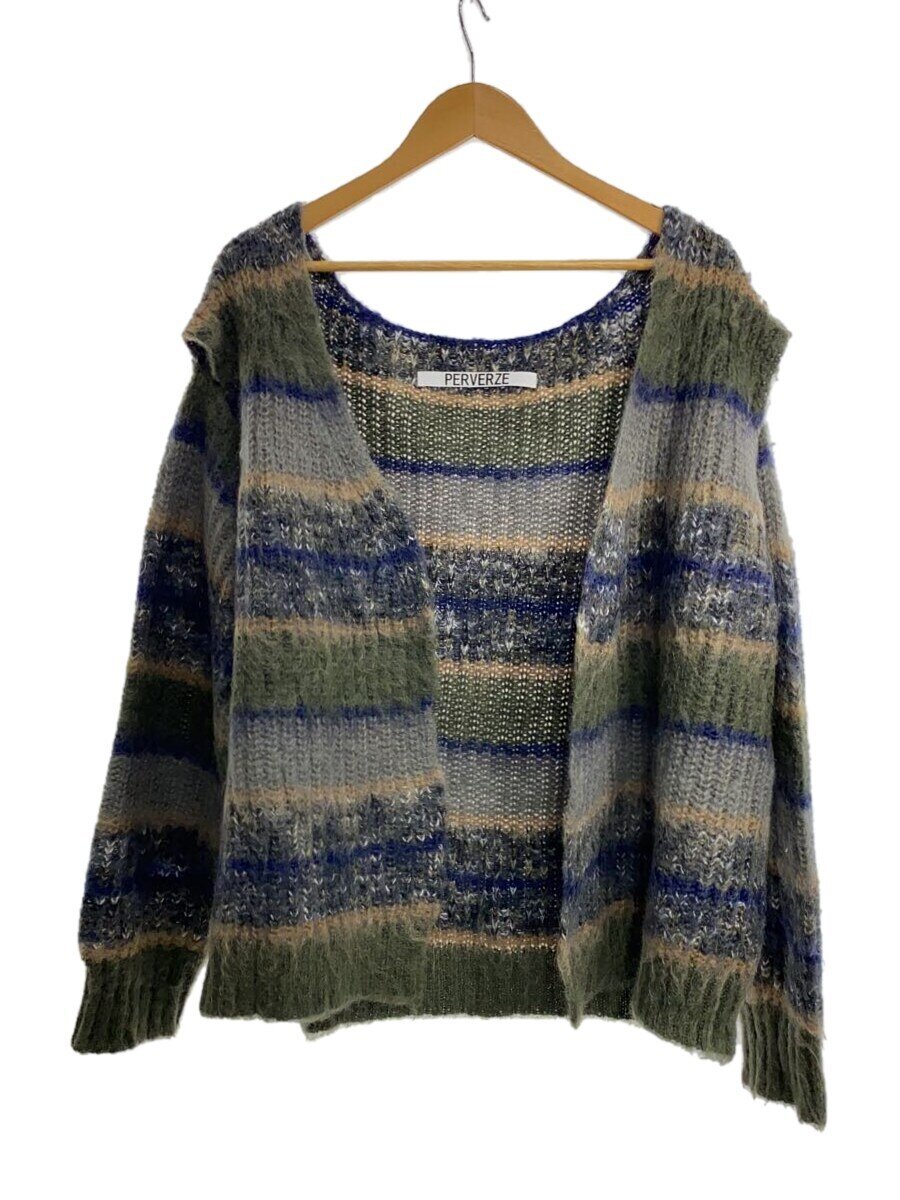 【中古】PERVERZE◆カーディガン(厚手)/FREE/ナイロン/KHK/0121030511【レディースウェア】