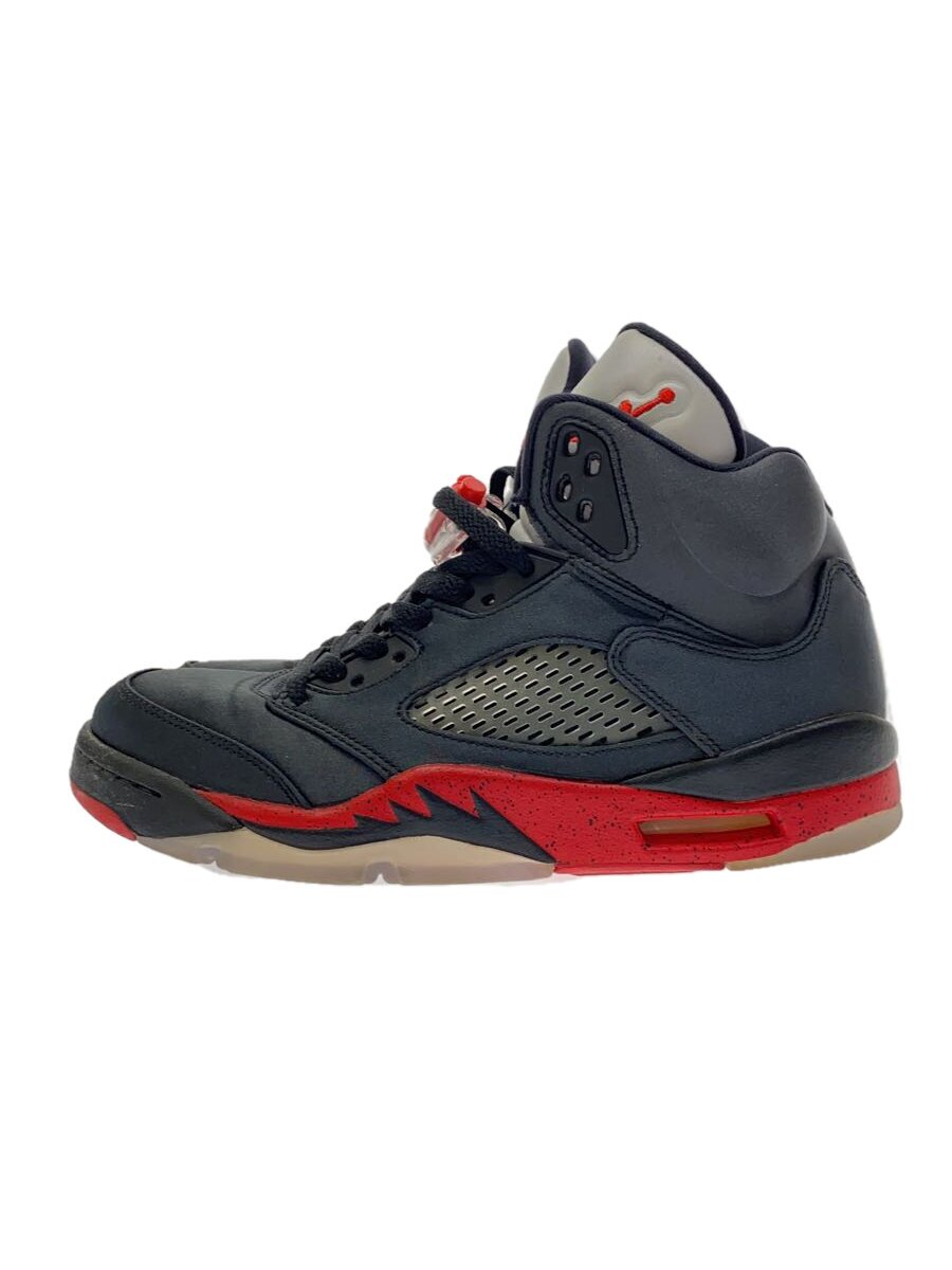 NIKE◆AIR JORDAN 5 RETRO/エアジョーダンレトロ/ブラック/136027-006/25cm/BLK