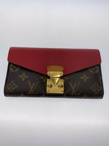 【中古】LOUIS VUITTON◆ポルト・フォイユ・パラス_トリヨン_モノグラム・キャンバス_RED/PVC/BRW/ストライプ/レディース【服飾雑貨他】 【中古】LOUIS VUITTON◆ポルト・フォイユ・パラス_トリヨン_モノグラム・キャンバス_RED/PVC/BRW/ストライプ/レディース【服飾雑貨他】