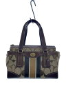 【中古】COACH◆ハンプトンズシグネチャーエンボスドトートバッグ/キャンバス/BRW/総柄【バッグ】