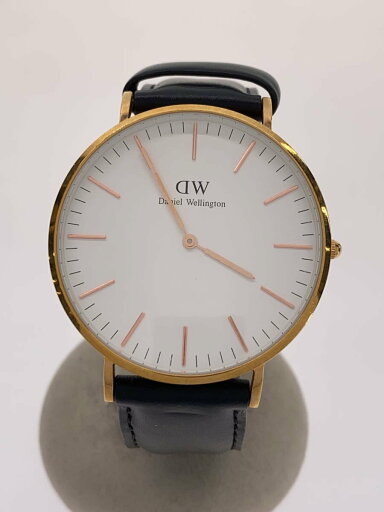 【中古】Daniel Wellington◆クォーツ腕時計/アナログ/レザー/WHT/BLK/b40r29【服飾雑貨他】 【中古】Daniel Wellington◆クォーツ腕時計/アナログ/レザー/WHT/BLK/b40r29【服飾雑貨他】