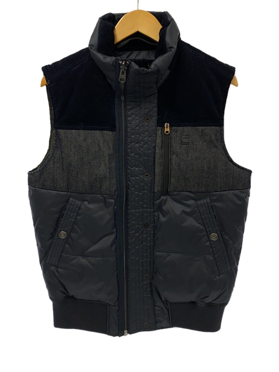 【中古】G-STAR RAW◆デニム/コーデュロイ切替/ダウンベスト/M/ナイロン/NVY/無地/NL850210161B01【メンズウェア】
