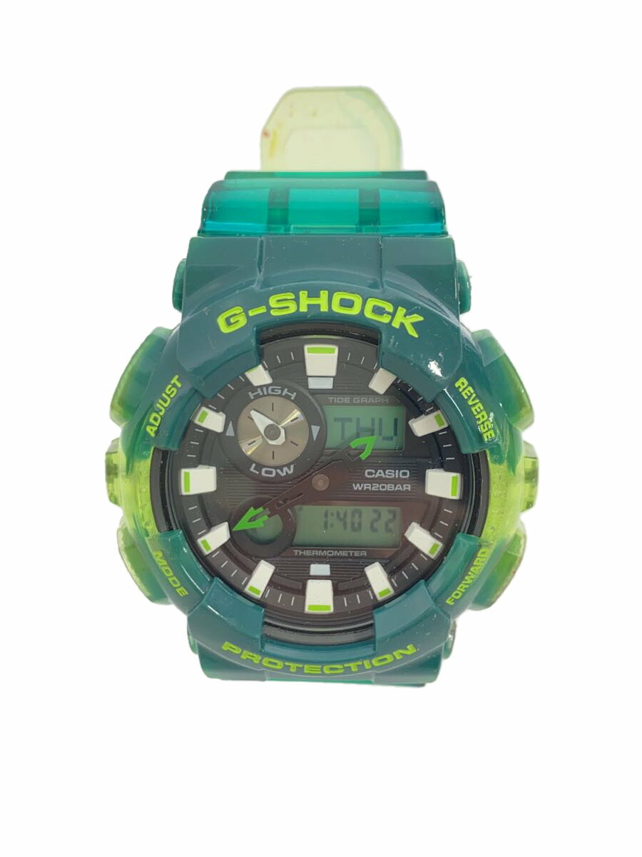 【中古】CASIO◆腕時計/デジアナ/BLK/GRN/GAX-100MSA【服飾雑貨他】