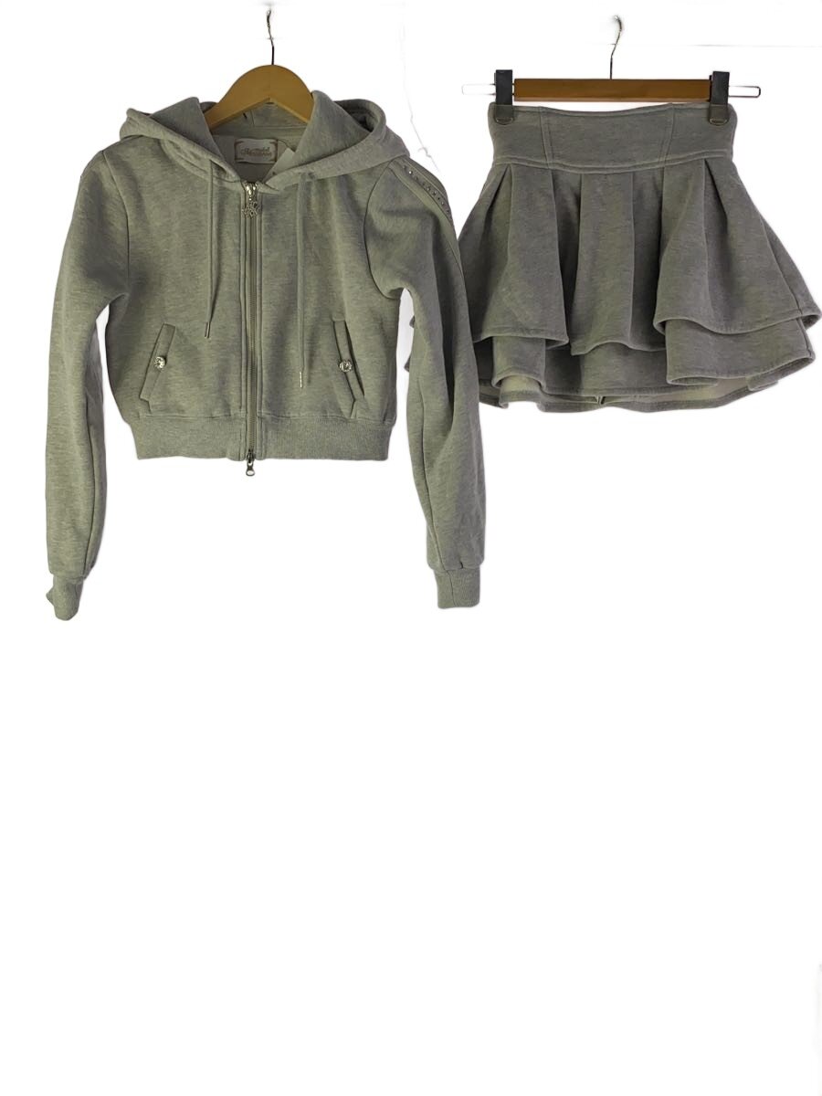 【中古】michellMacaron◆セットアップ/XS/コットン/GRY【レディースウェア】