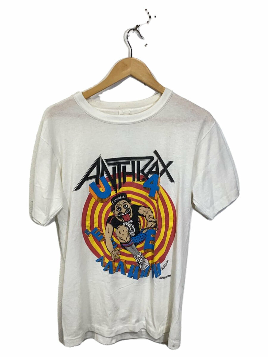 【中古】80s/ANTHRAX/Tシャツ/M/コットン/WHT/無地【メンズウェア】