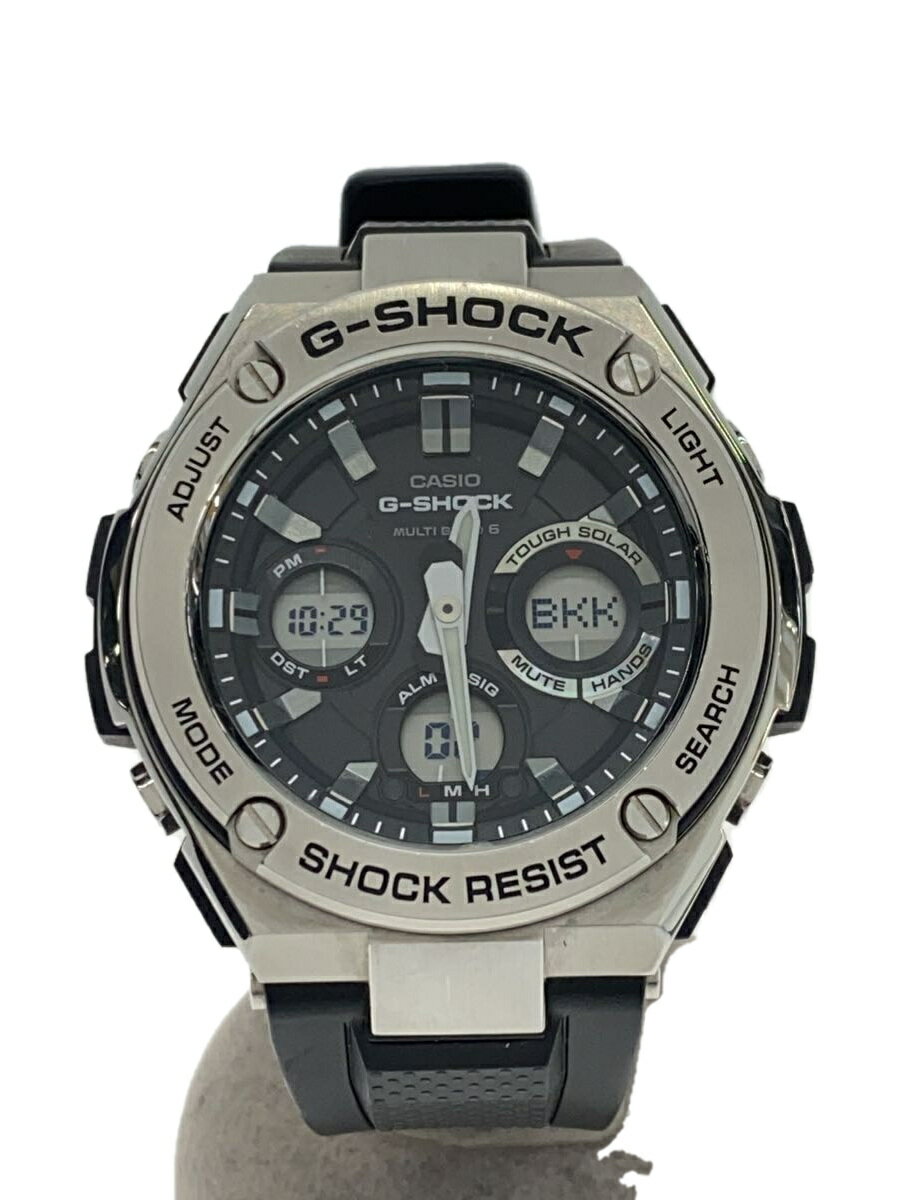 CASIO◆腕時計/アナログ/BLK/BLK/GST-W110/GST-W110-1AJF