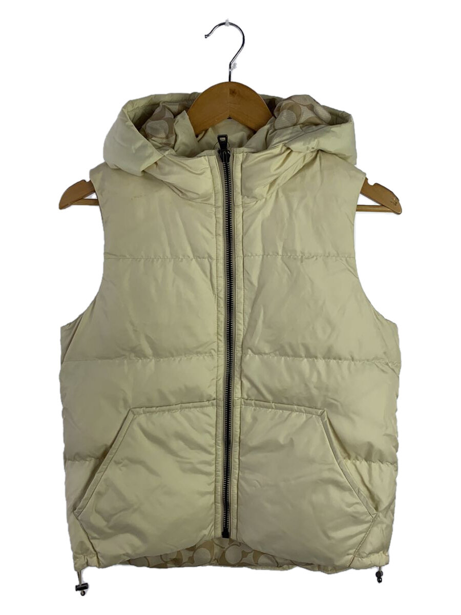 【中古】COACH◆ダウンジャケット/XS/ナイロン/CRM【レディースウェア】
