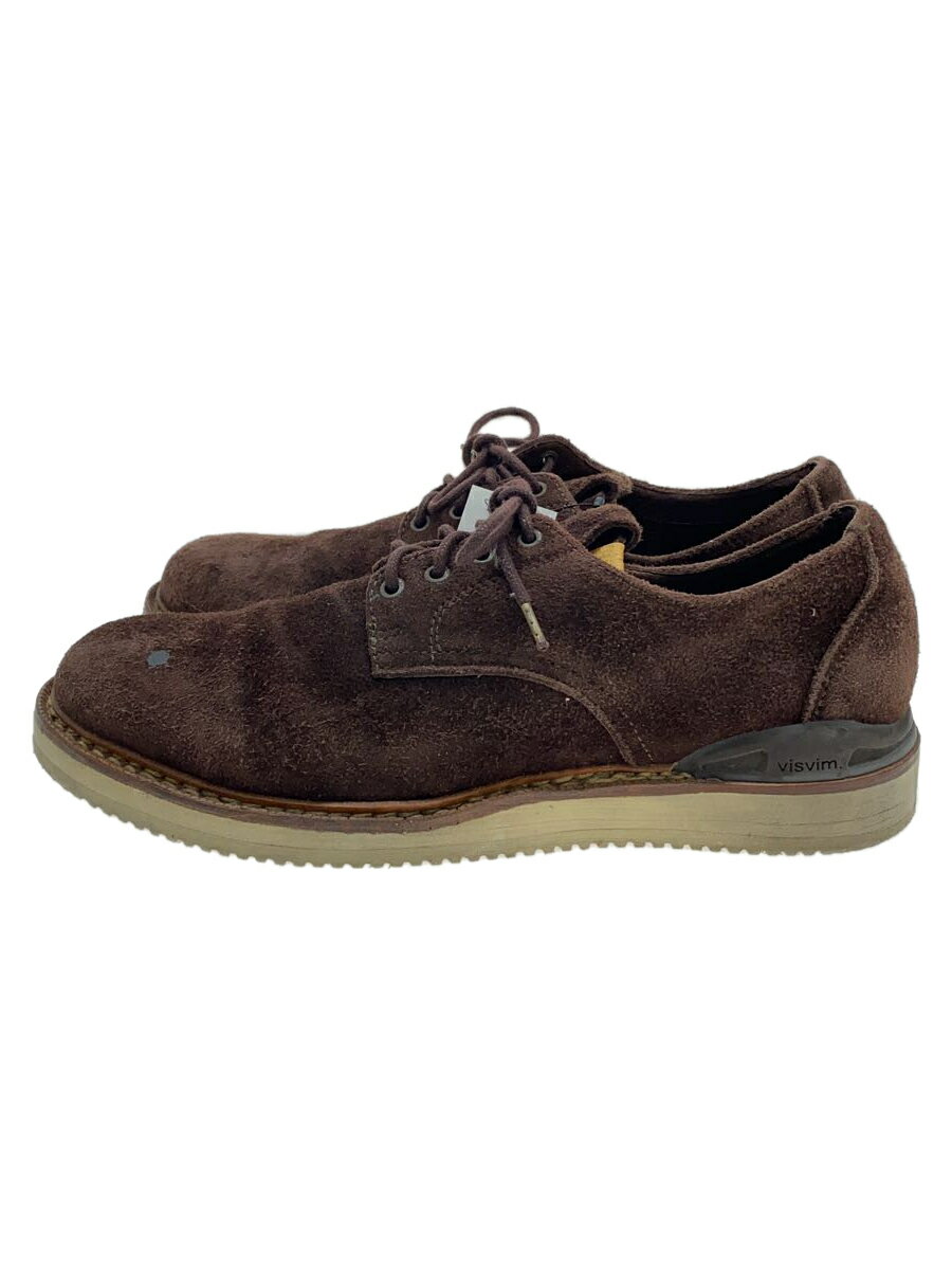 【中古】visvim◆VIRGIL PLAIN TOE-FOLK/シューズ/US9.5/BRW/スウェード/スウェード欠け有【シューズ】