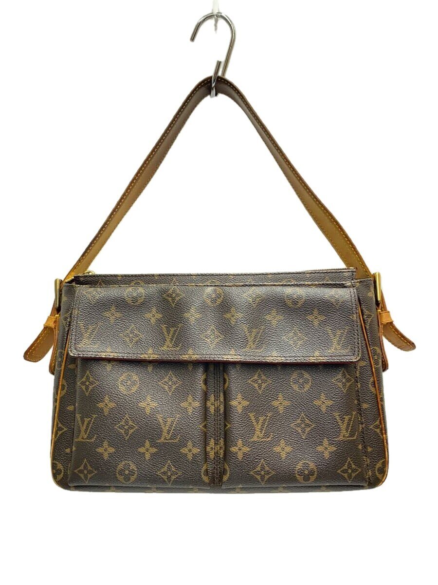 【中古】LOUIS VUITTON◆ヴィバシテGM_モノグラム・キャンバス_BRW/PVC/BRW/モノグラム【バッグ】
