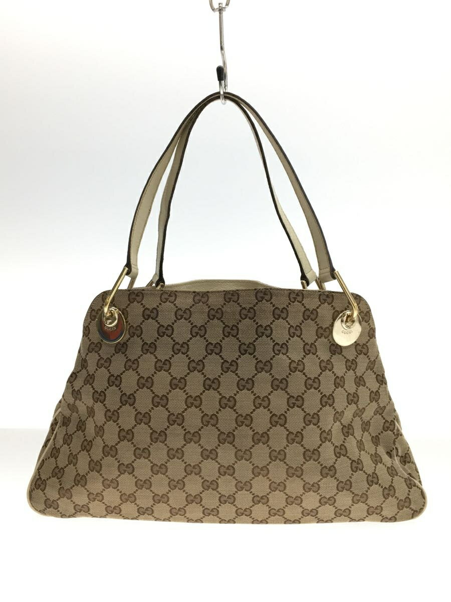 【中古】GUCCI◆ハンドバッグ/PVC/BRW/総柄/141470 204991/変色、金具汚れ有【バッグ】