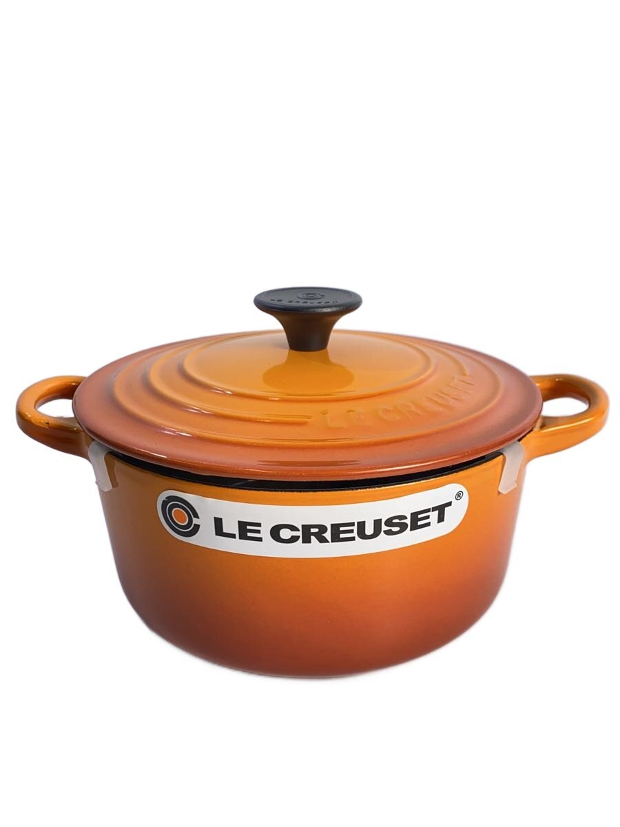 【中古】LE CREUSET◆鍋/サイズ:18cm/ORN【キッチン用品】