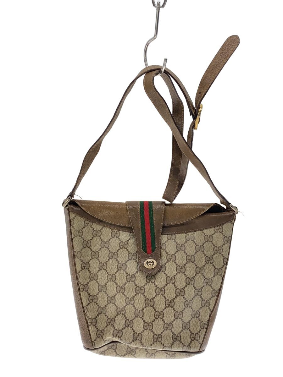 GUCCI - 【中古】GUCCI◆ショルダーバッグ/キャンバス/BEG/総柄【バッグ】
