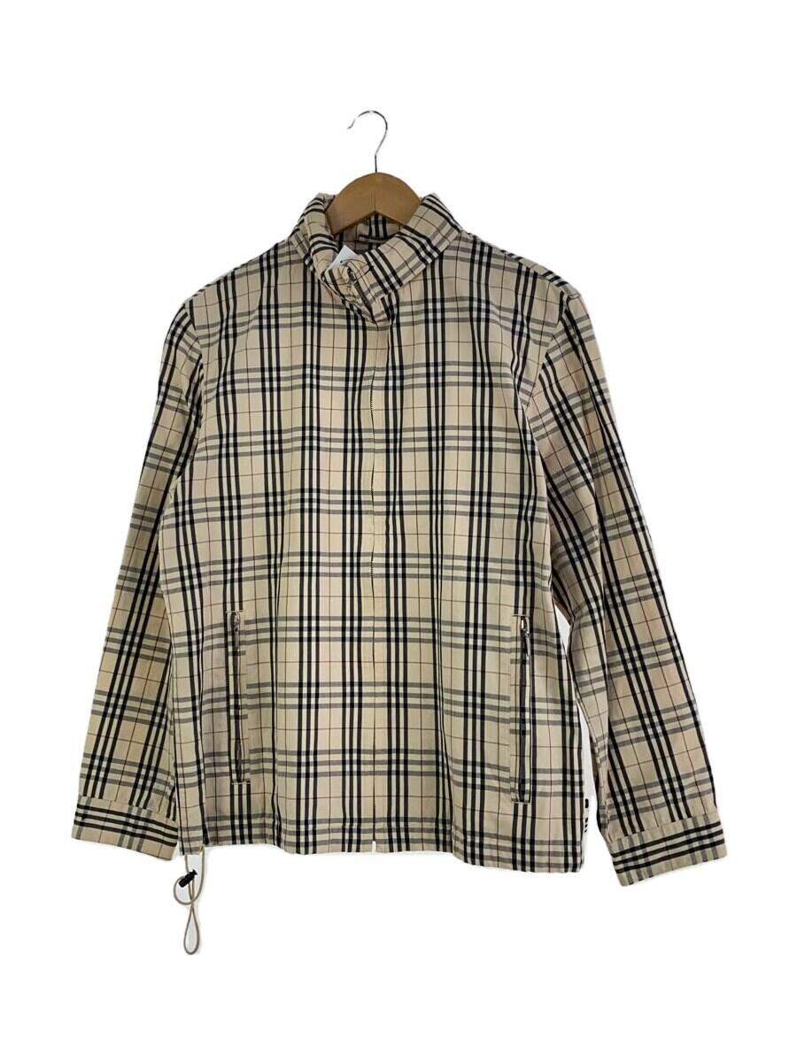 【中古】BURBERRY BLUE LABEL◆ジャケット/M/コットン/BEG/チェック【レディースウェア】