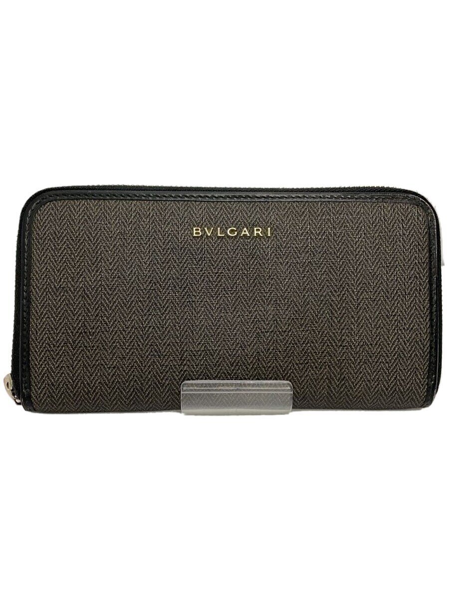 【中古】BVLGARI◆長財布/--/GRY/メンズ