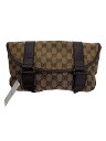 【中古】GUCCI◆ウエストバッグ_GGキャンバス/キャンバス/BEG【バッグ】