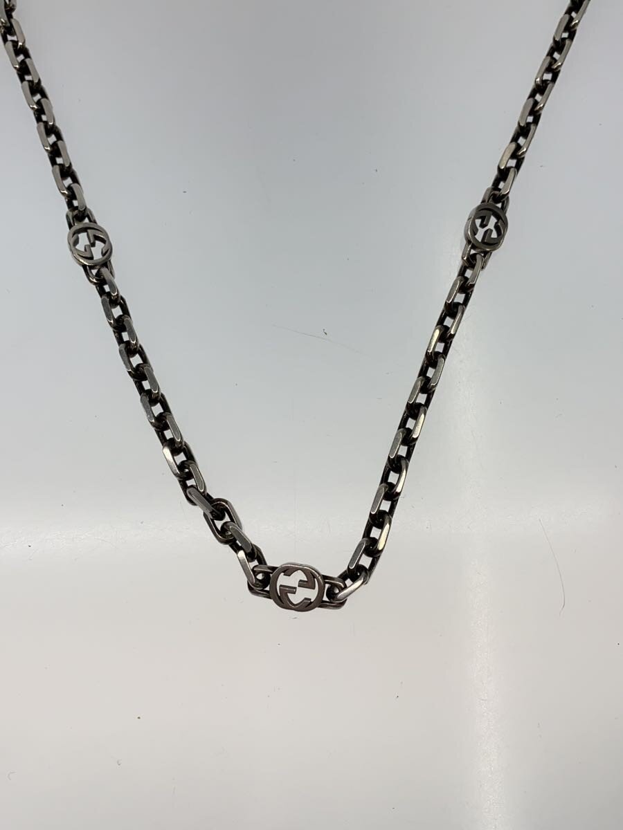 【中古】GUCCI◆インターロッキングG/チェーンネックレス/SV925/SLV/トップ無/メンズ//【服飾雑貨他】