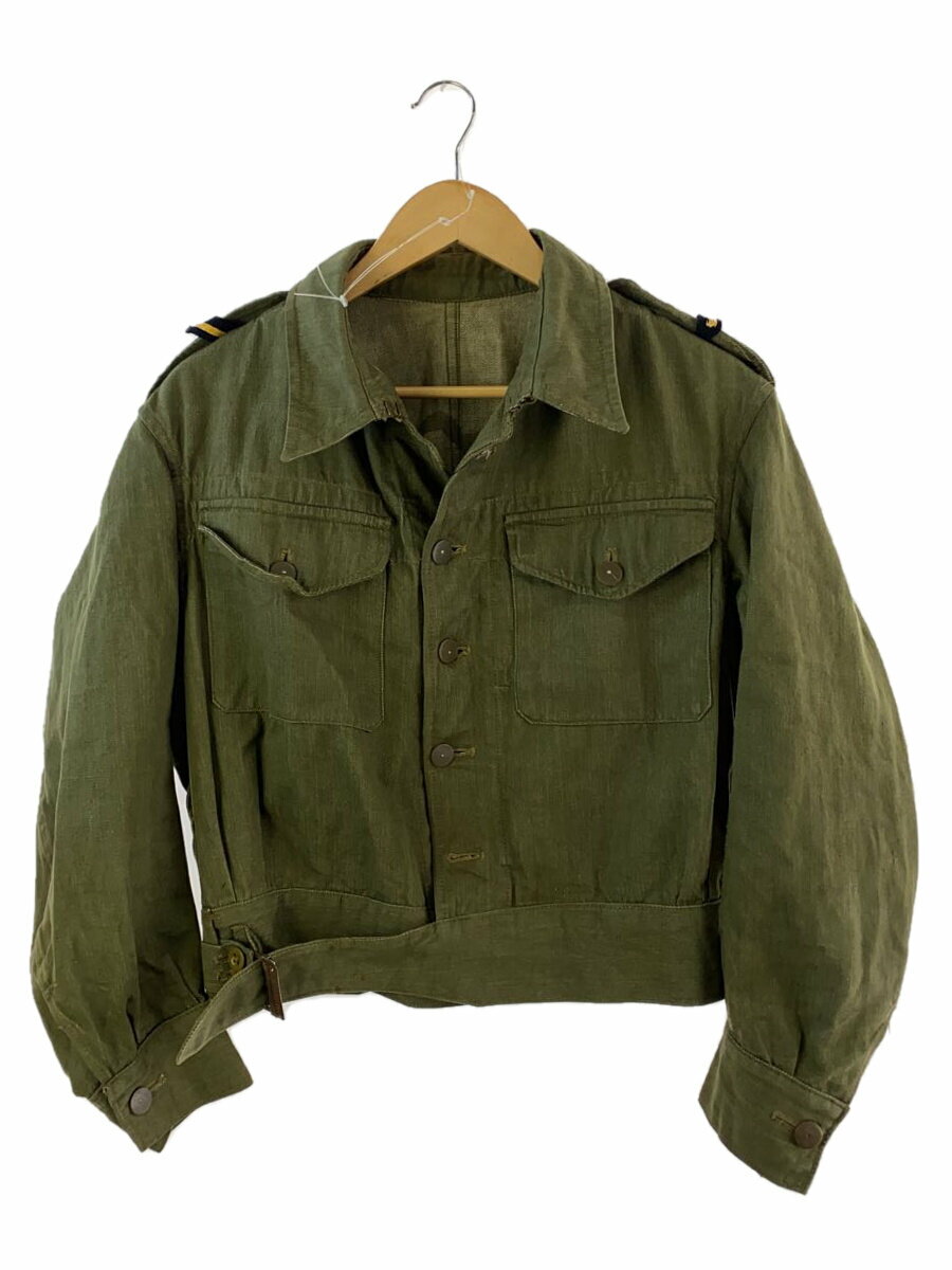 【中古】BRITISH MILITARY◆50s~/バトルドレス/ミリタリージャケット/--/デニム/GRN【メンズウェア】