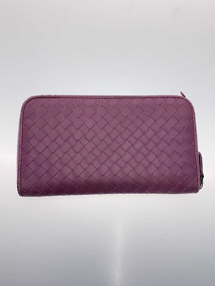 【中古】BOTTEGA VENETA◆イントレチャート/長財布/レザー/PNK/レディース【服飾雑貨他】