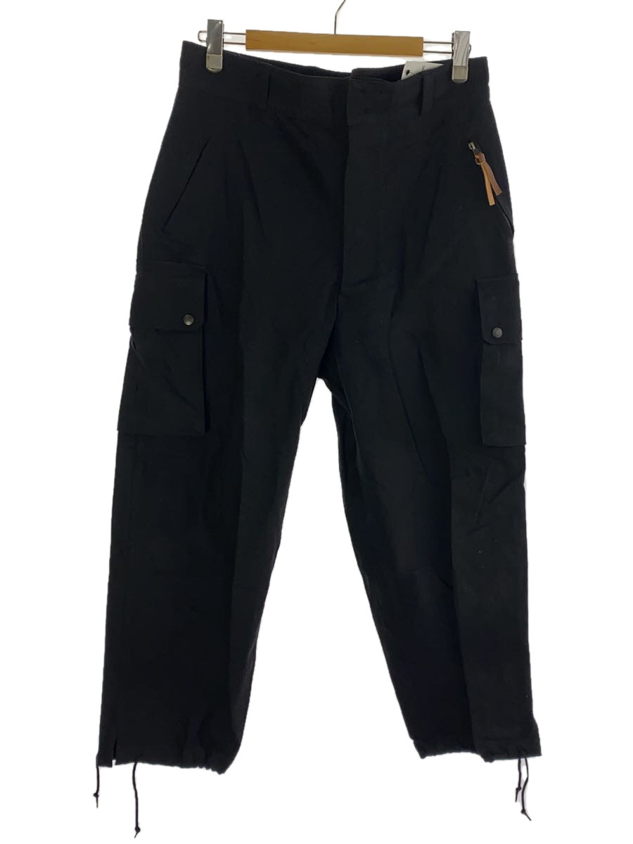 【中古】HOUSTON◆カーゴパンツ/L/コットン/BLK/無地/10107【メンズウェア】