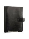 【中古】LOUIS VUITTON◆アジェンダMM_エピ_BLK/PVC/BLK/無地/メンズ【服飾雑貨他】