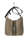 【中古】FURLA◆ショルダーバッグ/レザー/BEG【バッグ】