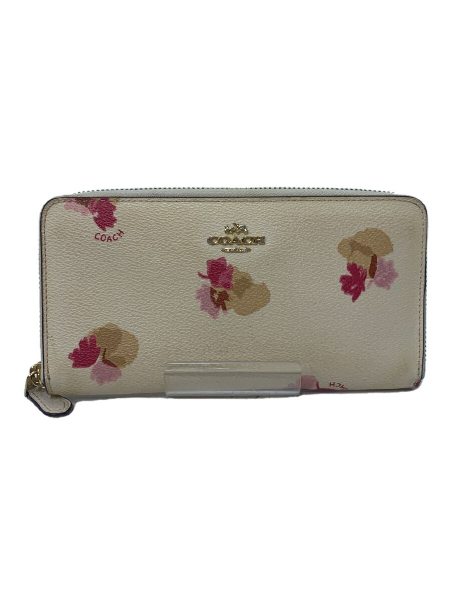 【中古】COACH◆COACH コーチ/長財布/--/BEG/花柄/レディース/f53794【服飾雑貨他】 1