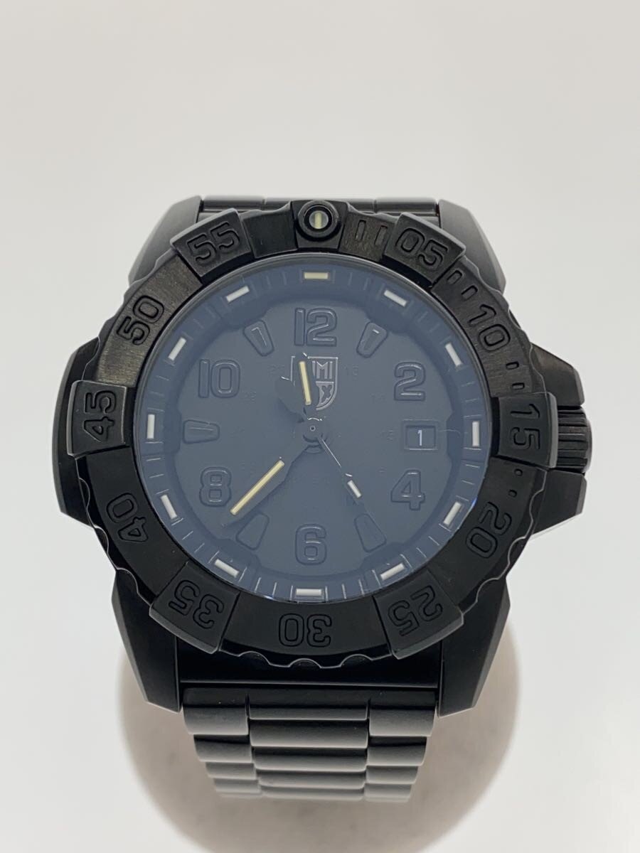【中古】LUMINOX◆クォーツ腕時計/アナログ/ステンレス/BLK/3250-1GBq H-3L X-200【服飾雑貨他】