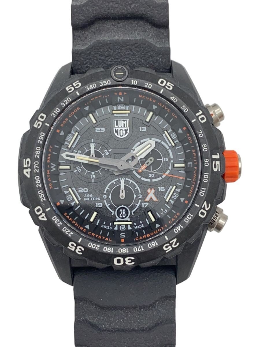 【中古】LUMINOX◆クォーツ腕時計/アナログ/ラバー/BLK/BLK/3740-1GBq【服飾雑貨他】