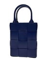 【中古】BOTTEGA VENETA◆Mini Cassette Tote Bag/ショルダーバッグ/ブルー【バッグ】