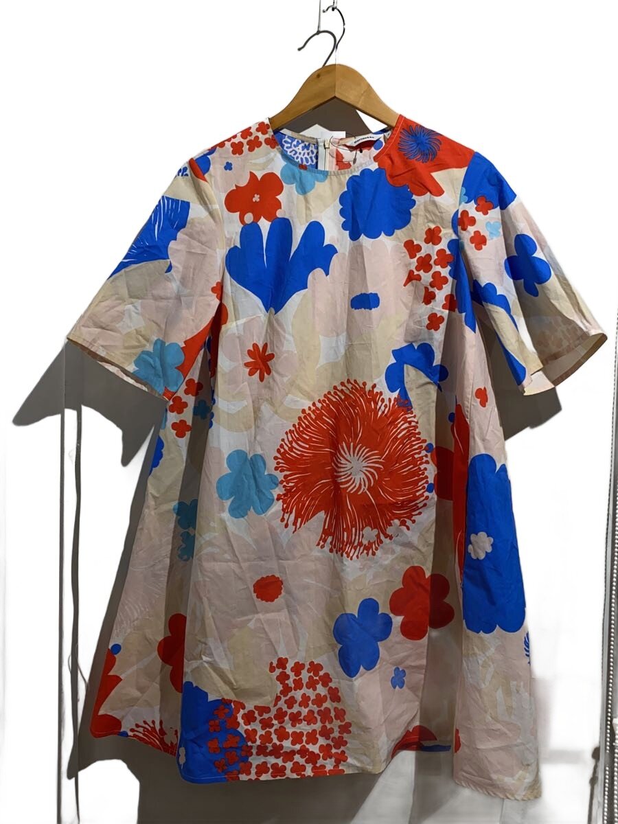 【中古】marimekko◆ノースリーブカットソー/36/コットン/マルチカラー/総柄/094198【レディースウェア】