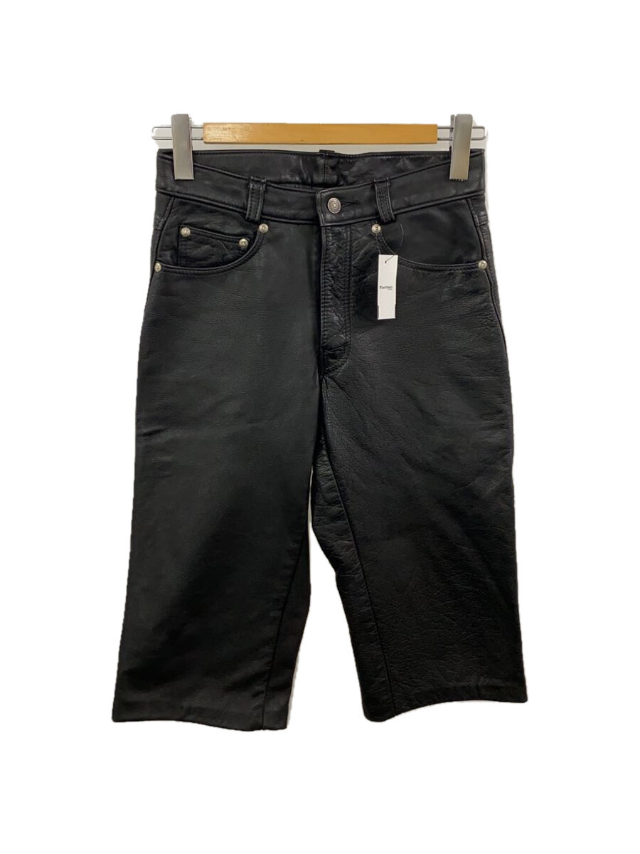 【中古】Schott◆ボトム/レザー/ブラック/無地【メンズウェア】