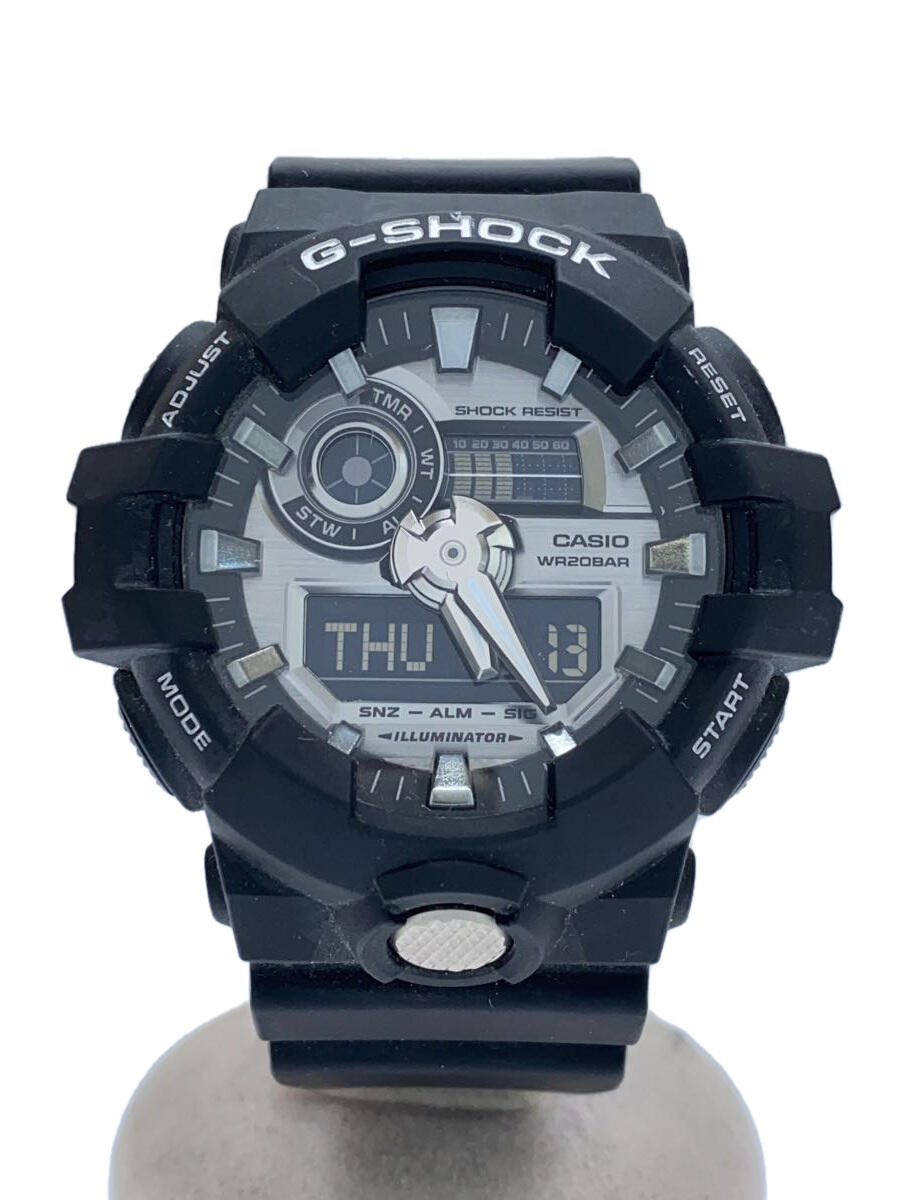 【中古】CASIO◆クォーツ腕時計・G-SHOCK/デジアナ/ラバー/SLV/BLK/SS【服飾雑貨他】