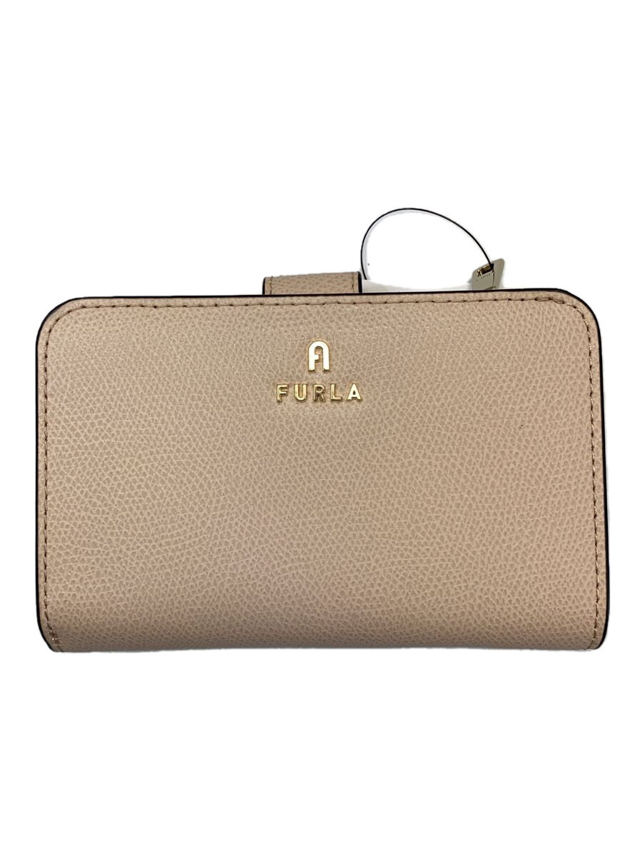 【中古】FURLA◆2つ折り財布/--/BEG/無�