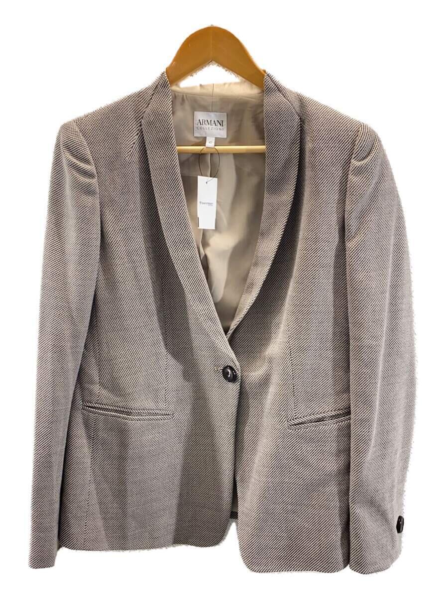 【中古】ARMANI COLLEZIONI◆ジャケット/42/ウール/BEG/PMG27T PM113【レディースウェア】