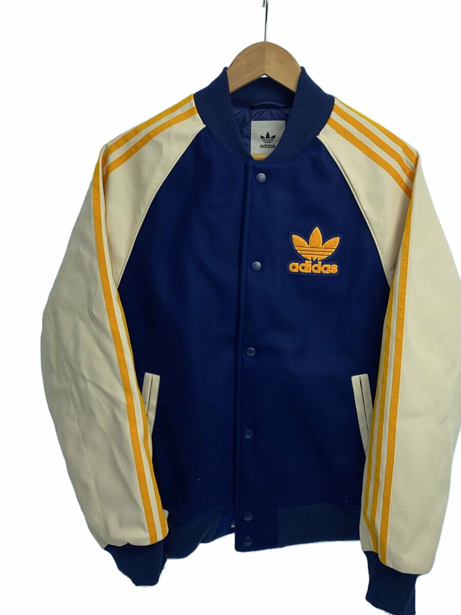 【中古】adidas◆23HO SST VERSITY JACKET/スタジャン/S/ポリエステル/ブルー/IL2574【メンズウェア】