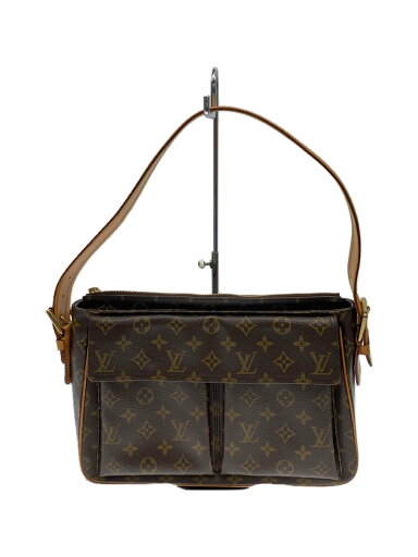 【中古】LOUIS VUITTON◆ヴィバシテGM_モノグラム・キャンバス_BRW/PVC/BRW【バッグ】 【中古】LOUIS VUITTON◆ヴィバシテGM_モノグラム・キャンバス_BRW/PVC/BRW【バッグ】