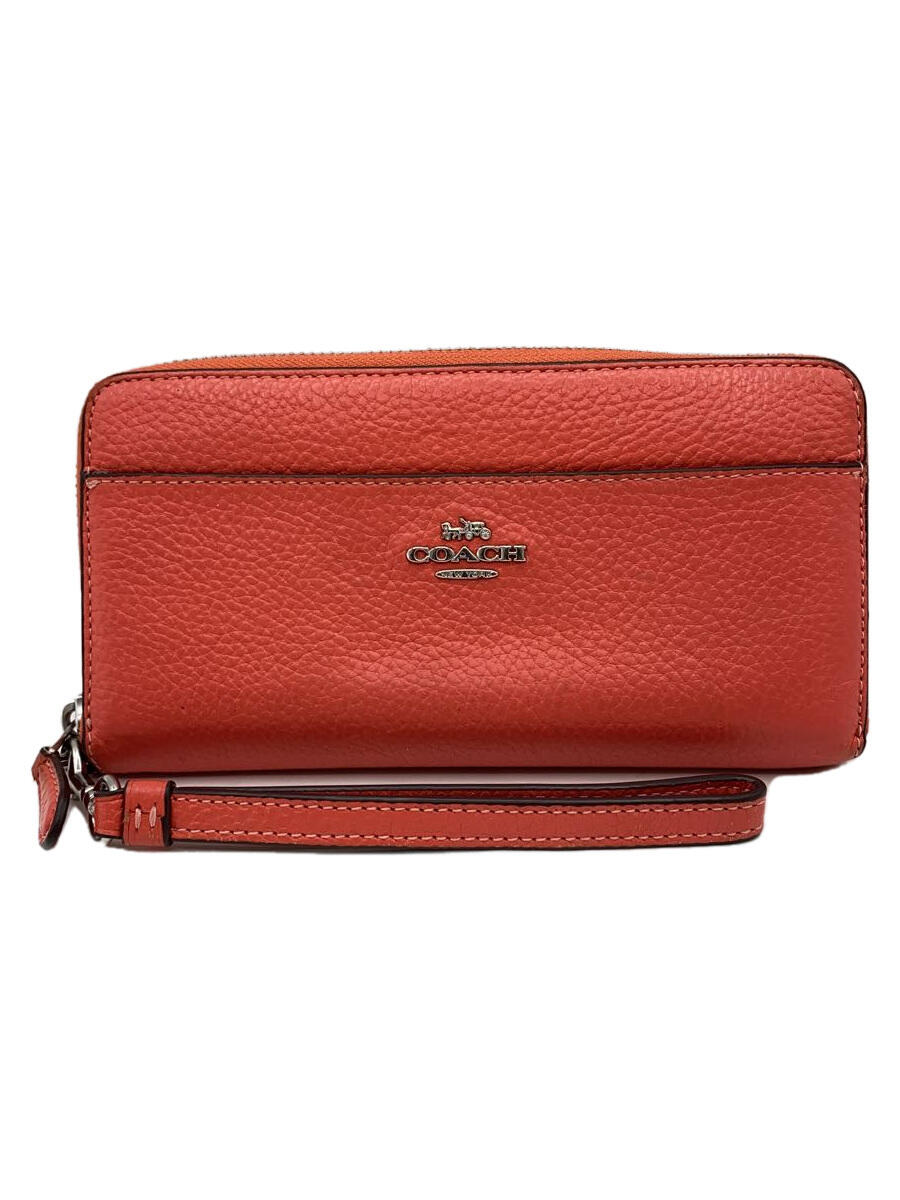 【中古】COACH◆長財布/レザー/PNK/無地/レディース/6643【服飾雑貨他】
