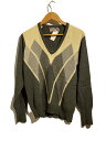 【中古】BALLANTYNE◆70s/アーガイル/Vネック/ニット・セーター(厚手)/40/カシミア/グレー【メンズウェア】