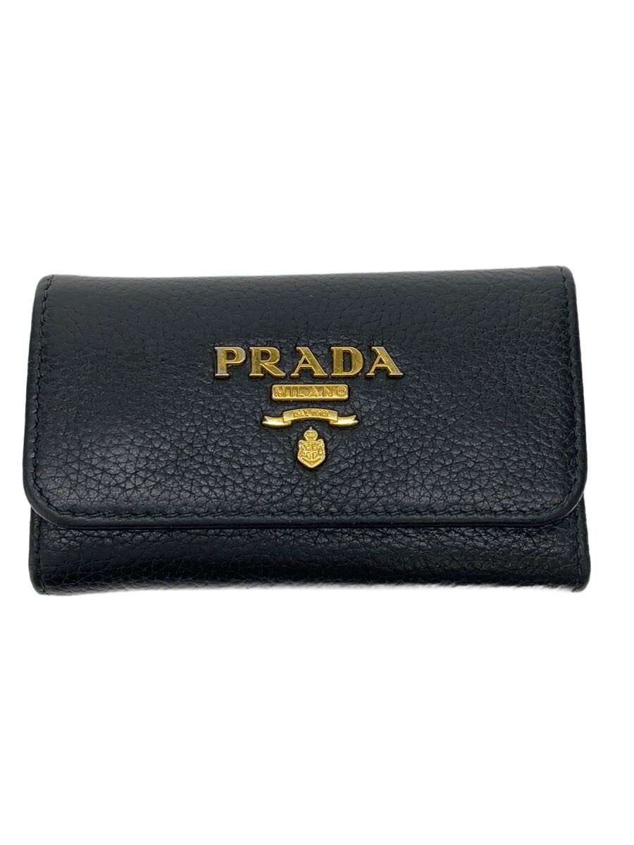 【中古】PRADA◆キーケース/レザー/BLK/メンズ【服飾雑貨他】
