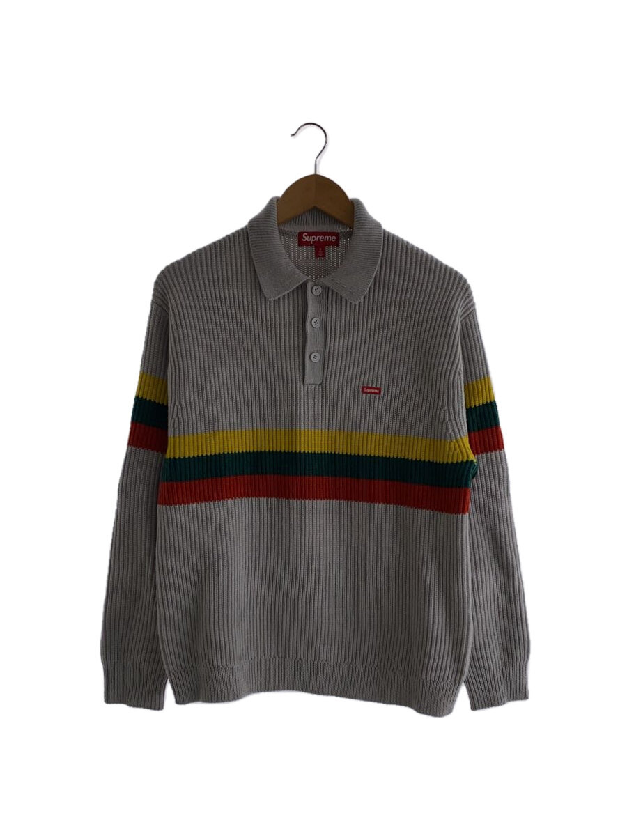 Supreme◆23AW/Small Box Polo Sweater/ニット・セーター(厚手)/S/アクリル/GRY//