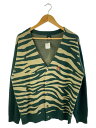 【中古】HUF◆カーディガン(厚手)/M/アクリル/GRN【メンズウェア】